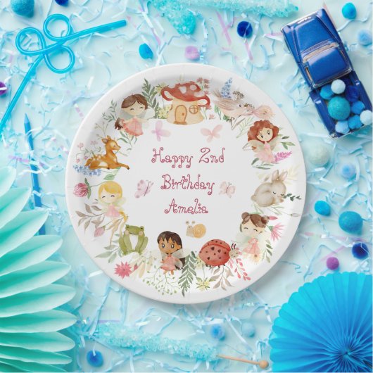 フラッターアンドトゥウィールフェアリーガーデン誕生日 ペーパープレート (パーティー)