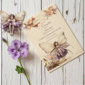 フラッターアンドトゥウィールフラワーフェアリー女の子誕生日 招待状