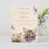 フラッターアンドトゥウィールフラワーフェアリー女の子誕生日 招待状 (スタンド正面)