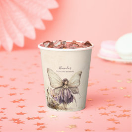フラッターアンドトゥウィールフラワーフェアリー女の子誕生日 紙コップ
