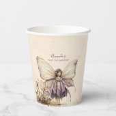 フラッターアンドトゥウィールフラワーフェアリー女の子誕生日 紙コップ (裏面)