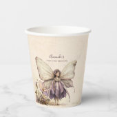 フラッターアンドトゥウィールフラワーフェアリー女の子誕生日 紙コップ (正面)