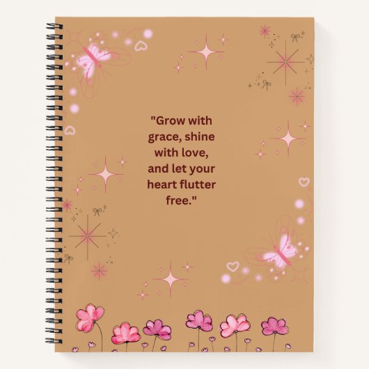 「フラッタ&フローリッシュ：ポジティブなジャーナル ノートブック (正面)