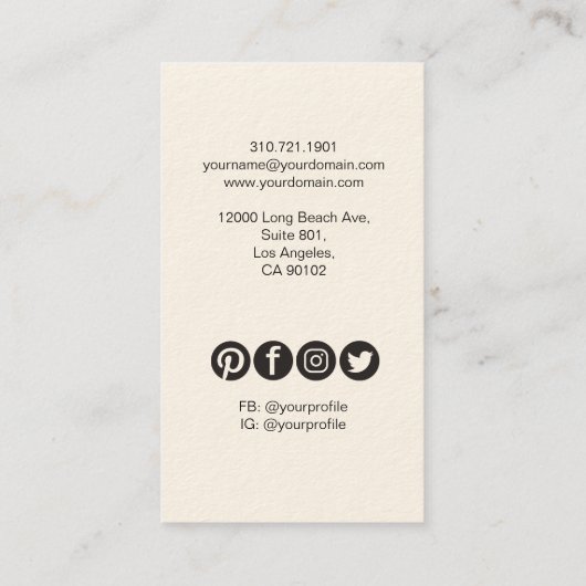 フラットお洒落スタイル写真名刺 名刺 (裏面)