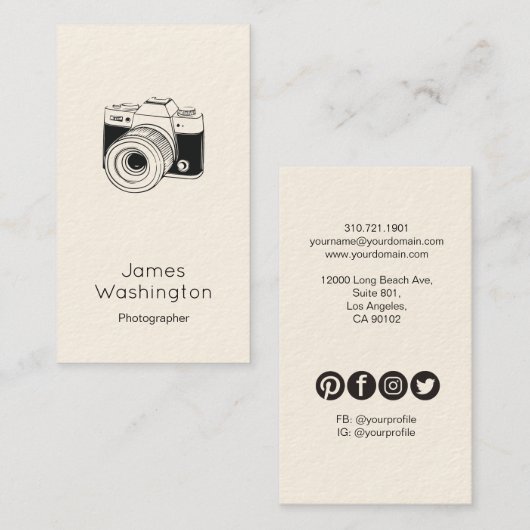 フラットお洒落スタイル写真名刺 名刺 (正面/裏面)