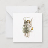 フラットなグリーティングカード : ビンテージクリスマスエンジェル ノートカード (裏面)