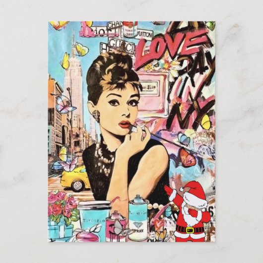 フラットなグリーティングカード、感謝カード ポストカード (正面)