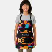 フラットなコンポジション円オレンジ色の抽象芸術パターン エプロン (インサイチュ)