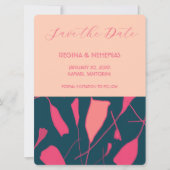 フラットなデザインのSave The Dateカード - 現代的なローズ セーブザデート (正面)