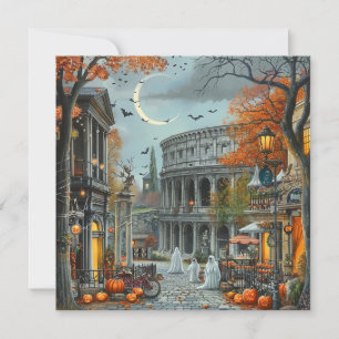 フラットなハロウィンカード シーズンカード