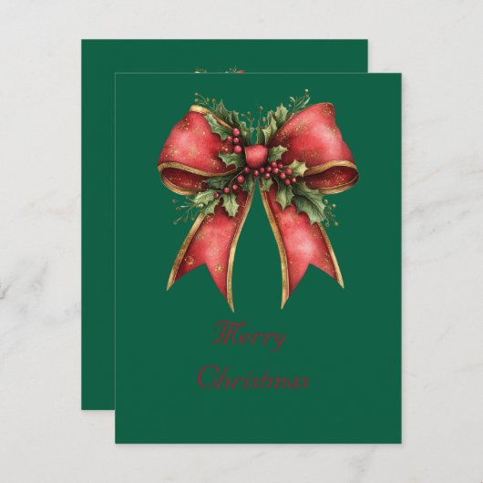 フラットなホリデーカード シーズンカード (正面/裏面)