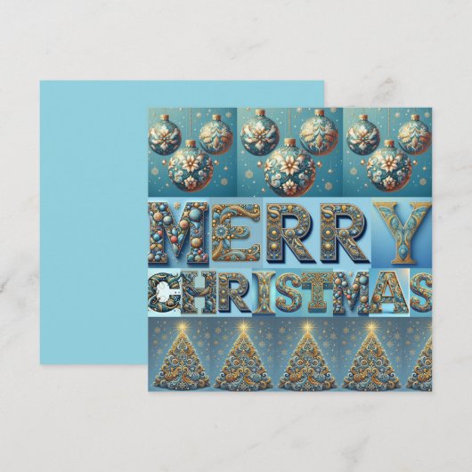 フラットなホリデーカード シーズンカード (正面/裏面)