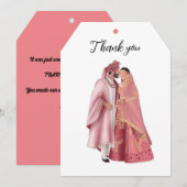 フラットな感謝カード サンキューカード (正面/裏面)