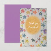 フラットな感謝カード サンキューカード (正面/裏面)