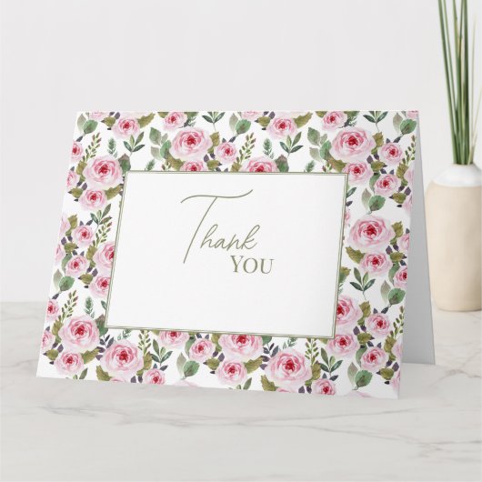 フラットな感謝カード ブライダルシャワー サンキューカード (正面)