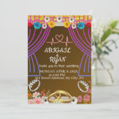 フラットな招待状、サイズ：5" x 7"、紙：マット、封筒付き 招待状 (スタンド正面)