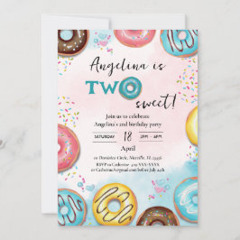 フラットな第2の誕生日の招待状。 招待状