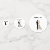 フラットな結婚式の出欠確認カード コンフェッティ (正面)