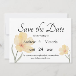 フラットな結婚式の出欠確認カード セーブザデート