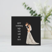 フラットな結婚式の出欠確認カード セーブザデート (スタンド正面)