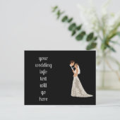 フラットな結婚式の出欠確認カード 案内ポストカード (スタンド正面)
