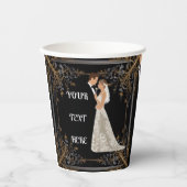 フラットな結婚式の出欠確認カード 紙コップ (正面)