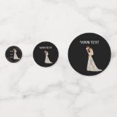 フラットな結婚式の招待状カード コンフェッティ (裏面)