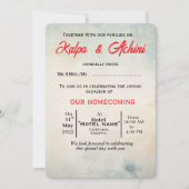 フラットな結婚式の招待状カード シーズンカード (正面)