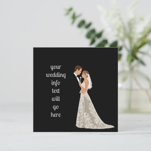 フラットな結婚式の案内カード セーブザデート (スタンド正面)