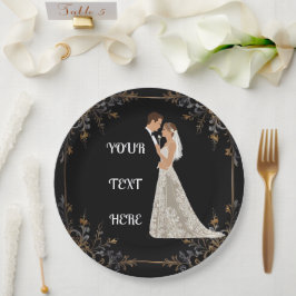 フラットな結婚式の案内カード ペーパープレート