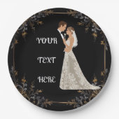 フラットな結婚式の案内カード ペーパープレート (正面)