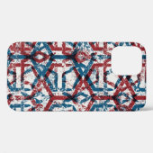 フラットな赤いblのシームレスな抽象芸術ジオメトリパターン Case-Mate iPhoneケース (裏面 (横))