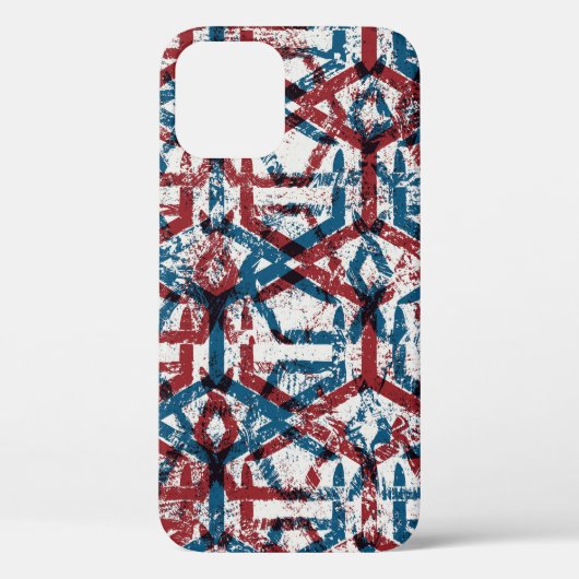 フラットな赤いblのシームレスな抽象芸術ジオメトリパターン Case-Mate iPhoneケース (裏面)