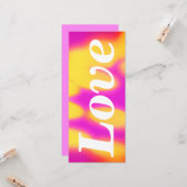 フラットな"Love"グリーティングカード。 カード (正面/裏面インサイチュ)