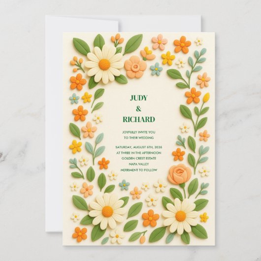 フラットなSave The Dateカード セーブザデート (正面)