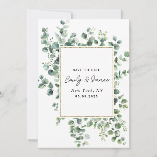 フラットなSave The Dateカード セーブザデート (正面)