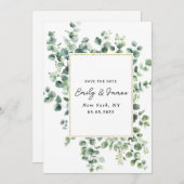 フラットなSave The Dateカード セーブザデート (正面/裏面)