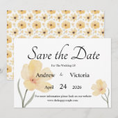 フラットなSave The Dateカード セーブザデート (正面/裏面)