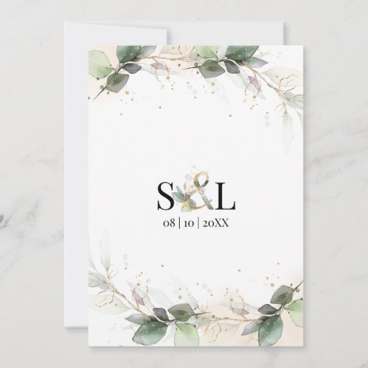 フラットなSave The Dateカード セーブザデート (裏面)