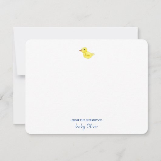 フラットの子供部屋からかわいいゴムダッキー（アヒルちゃん） サンキューカード (正面)