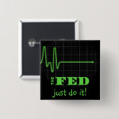 フラットの食べ物を与え終了 缶バッジ (正面&裏面)