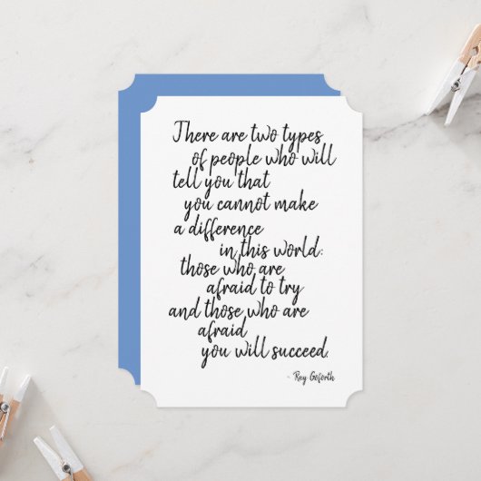 フラットやる気を起こさせるグリーティングカード引用文 カード (正面/裏面インサイチュ)