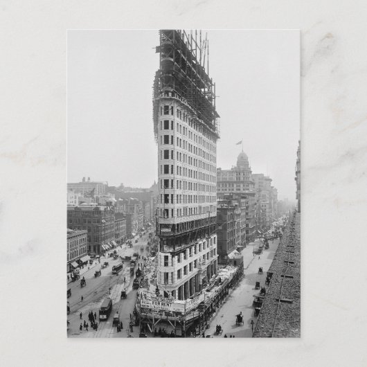 フラットアイアンビル建設中, 1902年 ポストカード (正面)