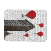 フラットアイアン建物とレッドホットエアバルーン マグネット (横)