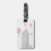 フラットアイアン建物とレッドホットエアバルーン ラゲッジタグ (裏面縦)