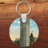 フラットアイアン建物。ブロードウェイと第五のアヴェ。ニューヨーク キーホルダー (正面)