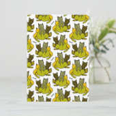 フラットアナウンスカードオリーブ子猫 案内状 (スタンド正面)