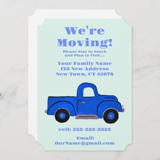 フラットアナウンスメントカードを移動中 案内状 (正面/裏面)