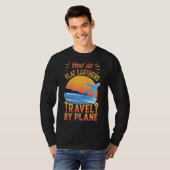 フラットアースは飛行機パパジョークで旅行する Tシャツ (正面フル)