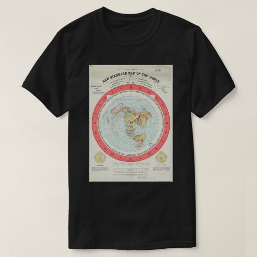 フラットアースグリアソナンpx27sの地図 tシャツ (デザイン正面)
